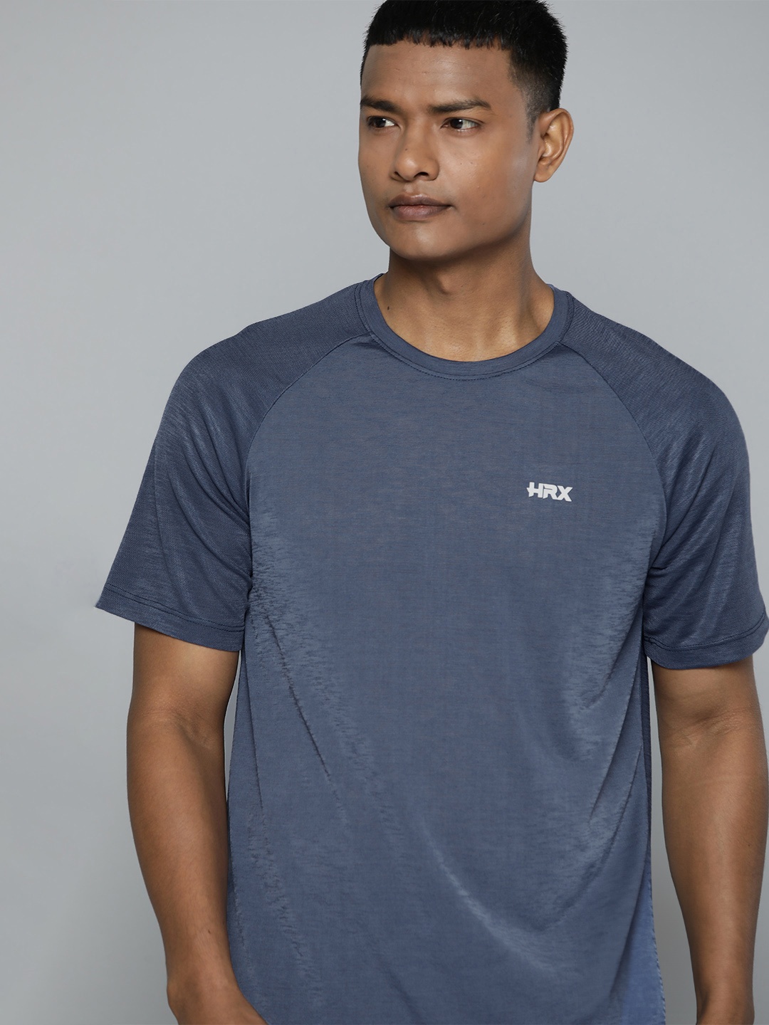 

HRX by Hrithik Roshan Men Brand Logo Printed Rapid-Dry Reflective Sports T-shirt, Grey