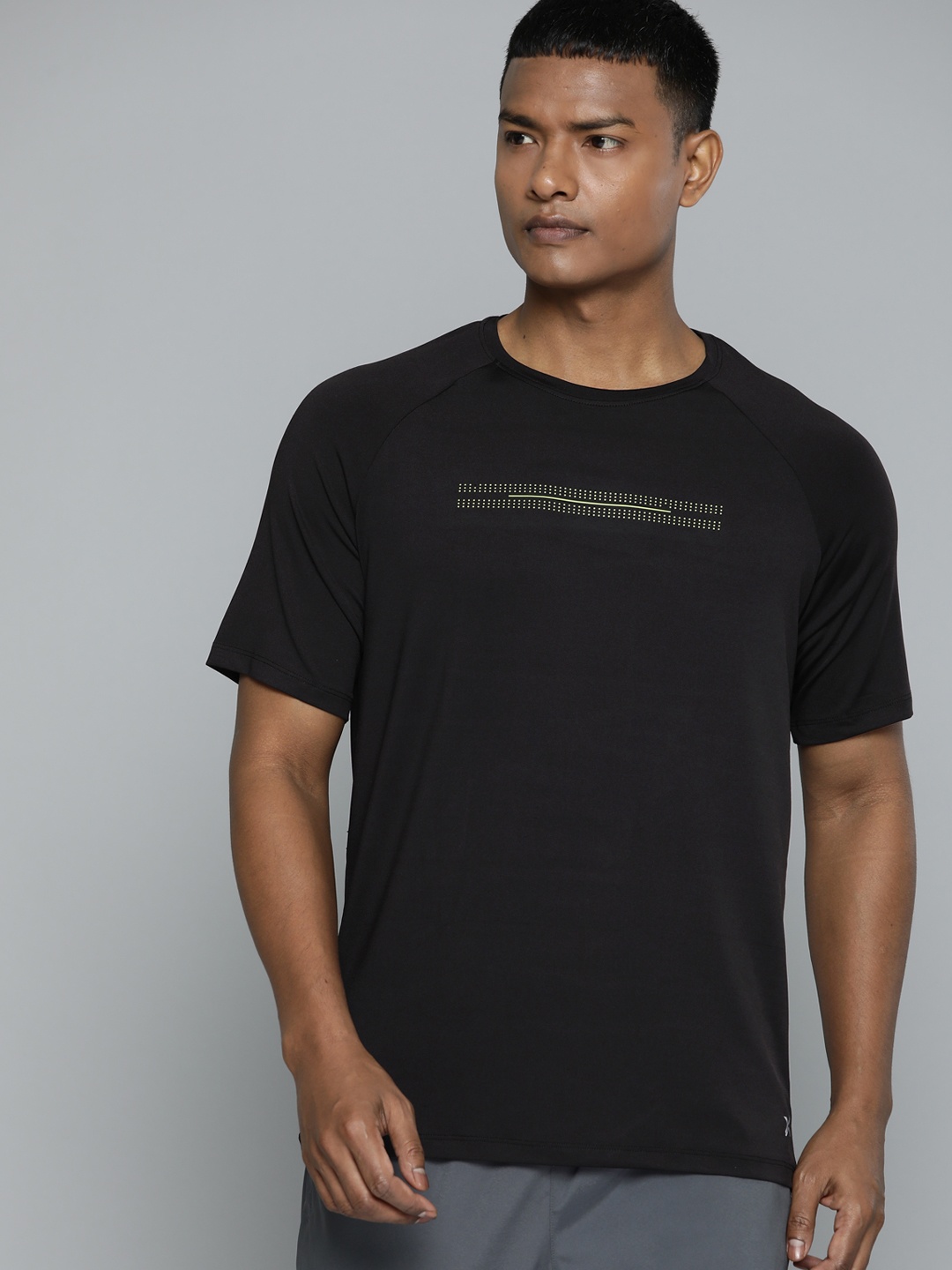 

HRX by Hrithik Roshan Men Printed Rapid-Dry Reflective Sports T-shirt, Black