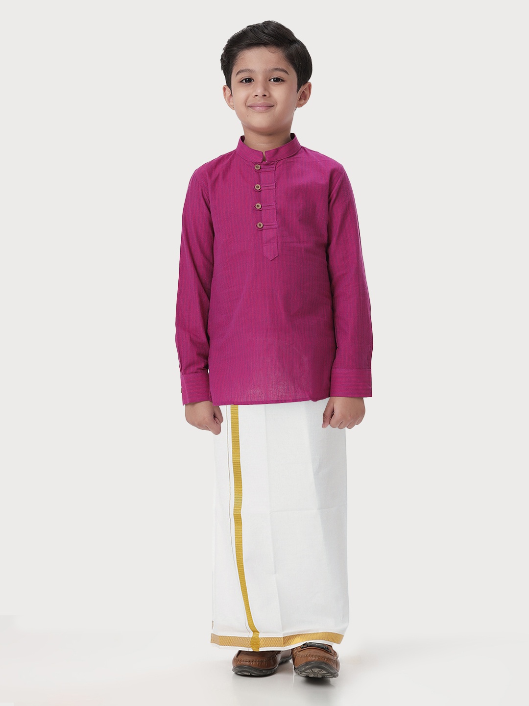 

Ramraj Boys Breeze Cotton Kurta With Dhoti, Purple