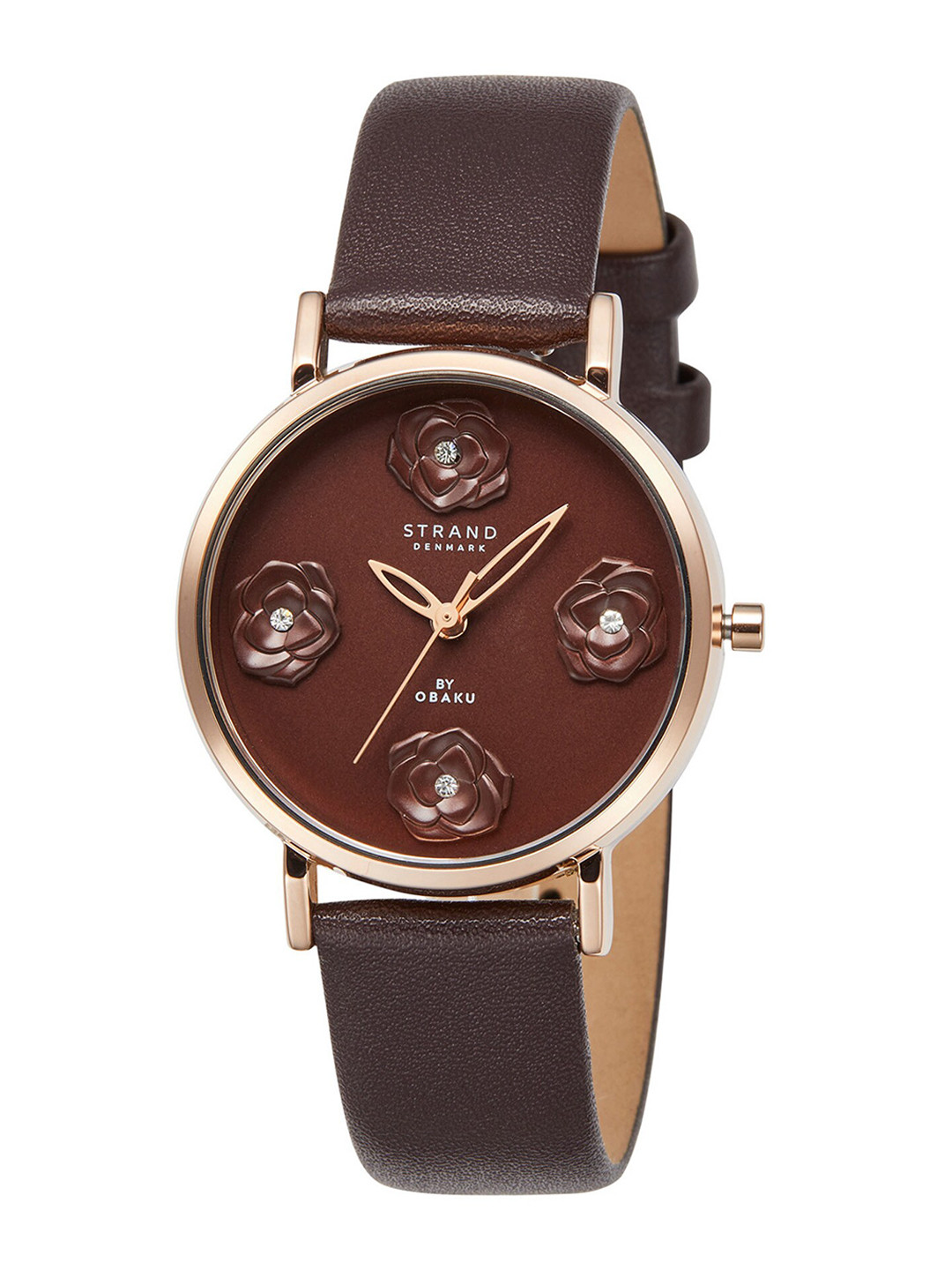 

STRAND BY OBAKU Women petal hazel Leather Straps Analogue Watch S733LXVNVN, Brown