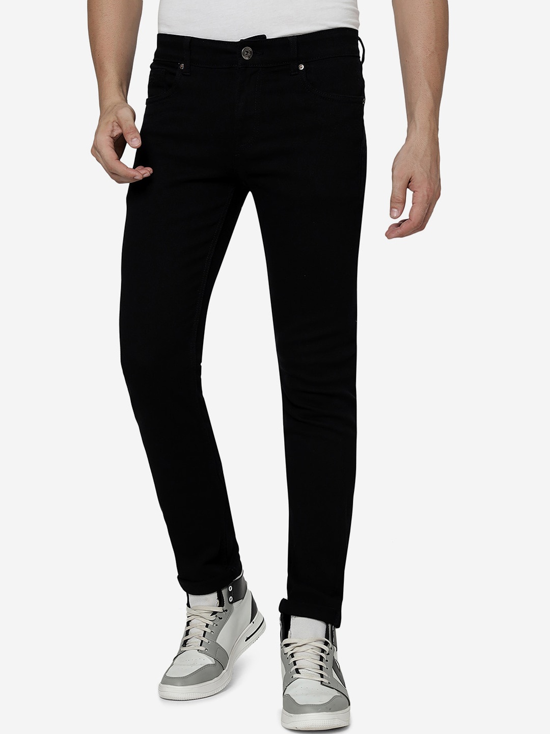 

JADE BLUE Men Slim Fit Mid-Rise Clean Look Stretchable Jeans, Black