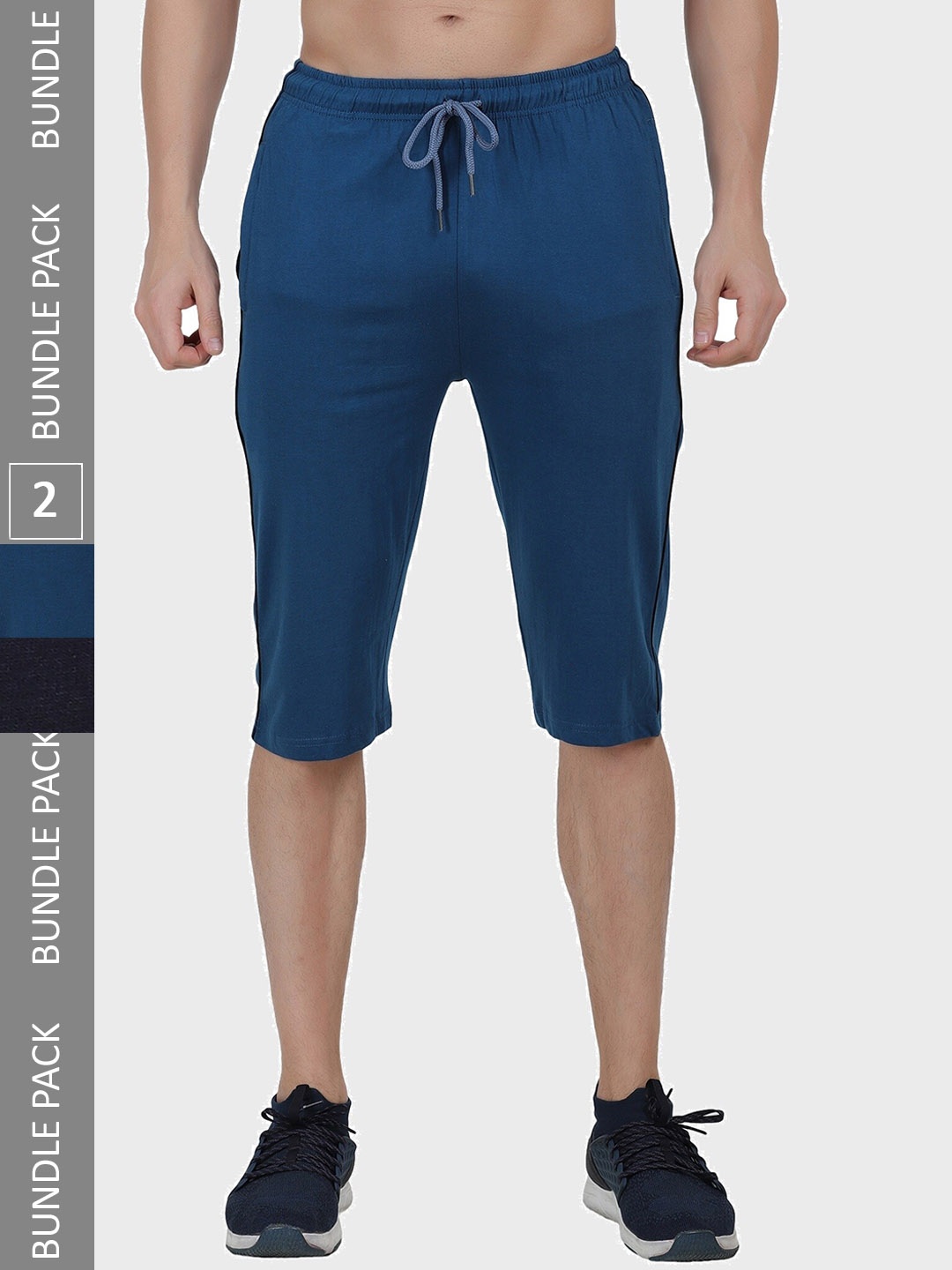 

T.T. Men Pack of 2 Cotton Shorts, Blue