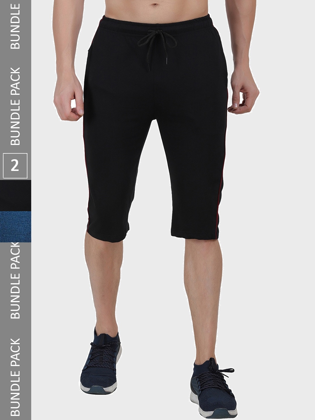 

T.T. Men Pack of 2 Cotton Shorts, Black