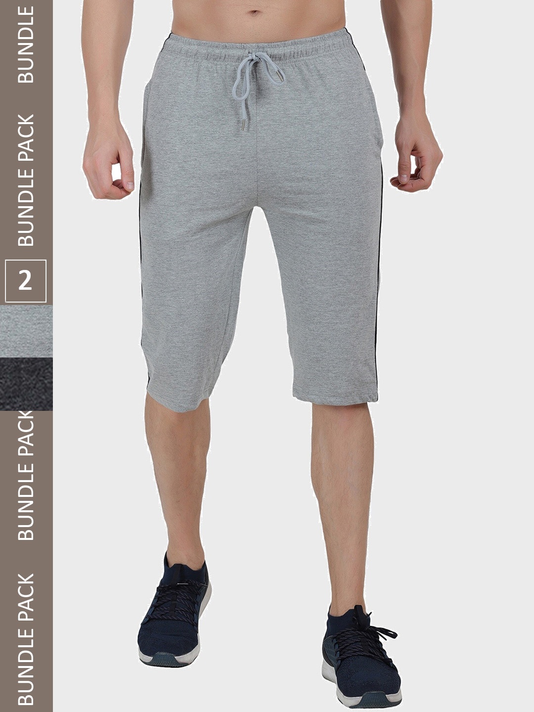 

T.T. Men Pack of 2 Cotton Shorts, Charcoal