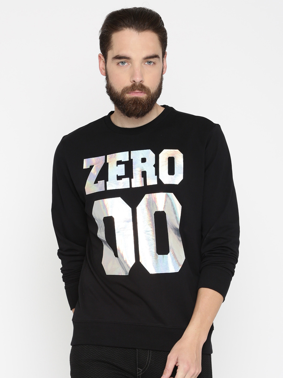 

Flying Machine Men Black Printed Sweatshirt
