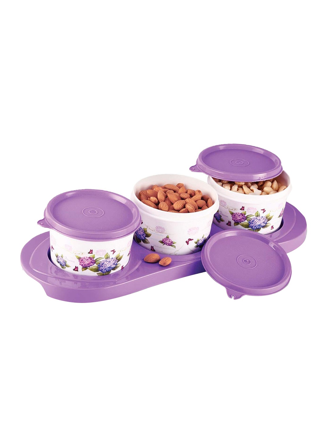 

SOPL-OLIVEWARE 3 Pcs Printed Bowls 450 ml, Violet