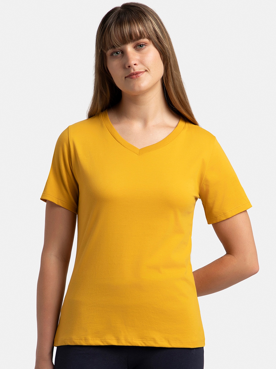 

Jockey Super Combed Cotton Rich Fabric Relaxed Fit T-shirt-AW89, Yellow