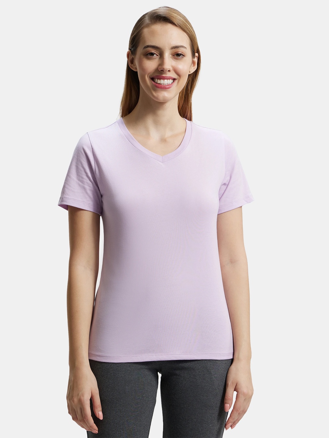 

Jockey Super Combed Cotton Rich Fabric Relaxed Fit T-shirt-AW89, Purple
