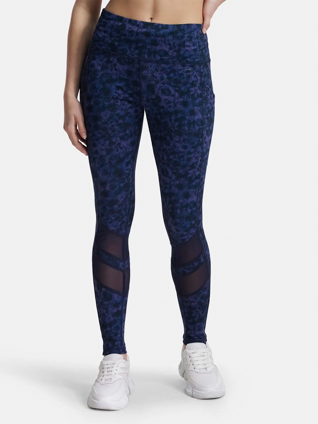 

Jockey Performance Printed Leggings with Breathable Mesh, Blue