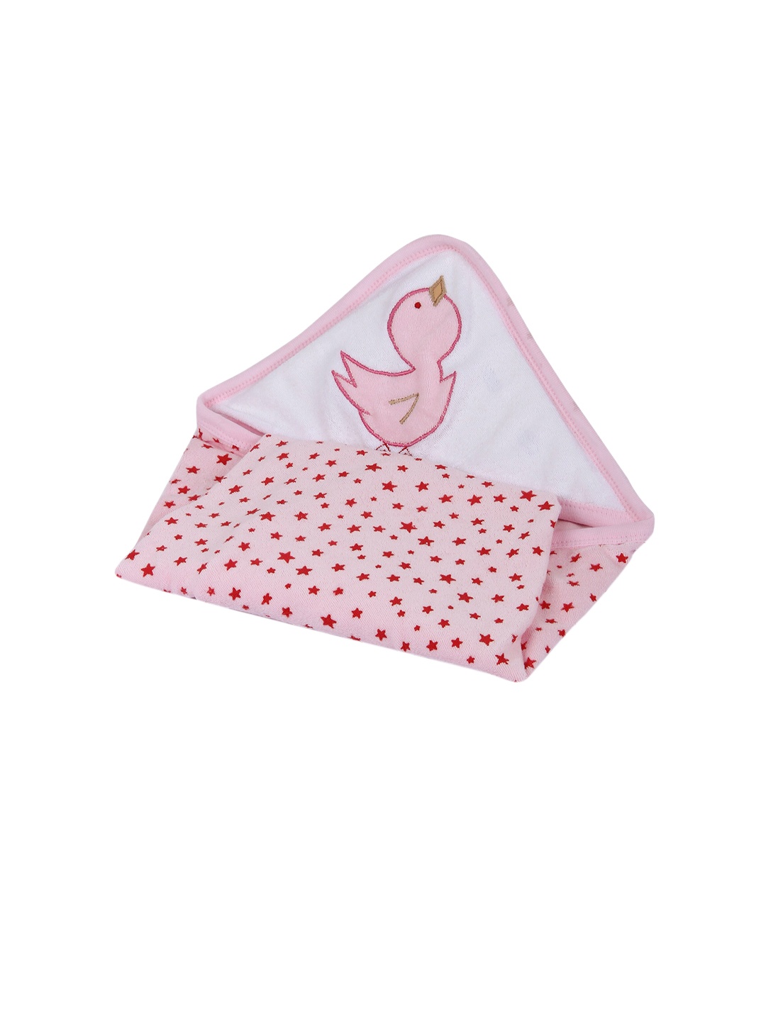 

Butterthief Infants Pink & White Printed 210 GSM Cotton Hooded Wrapper Bath Towel
