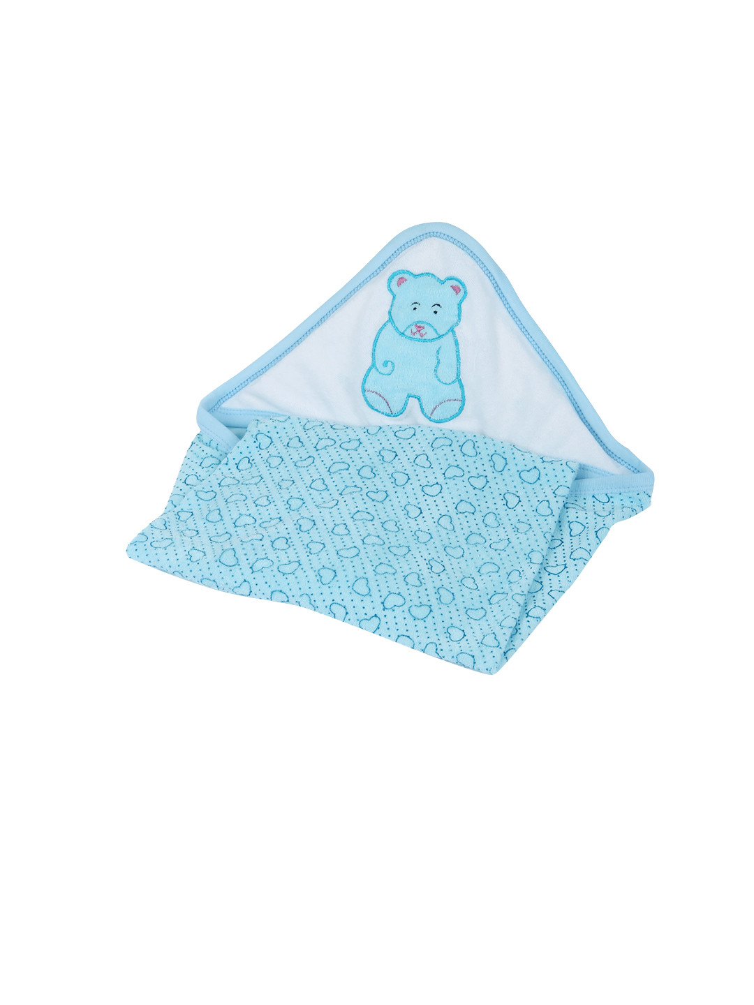 

Butterthief Kids Blue Printed Cotton Hooded Wrapper Bath Towel