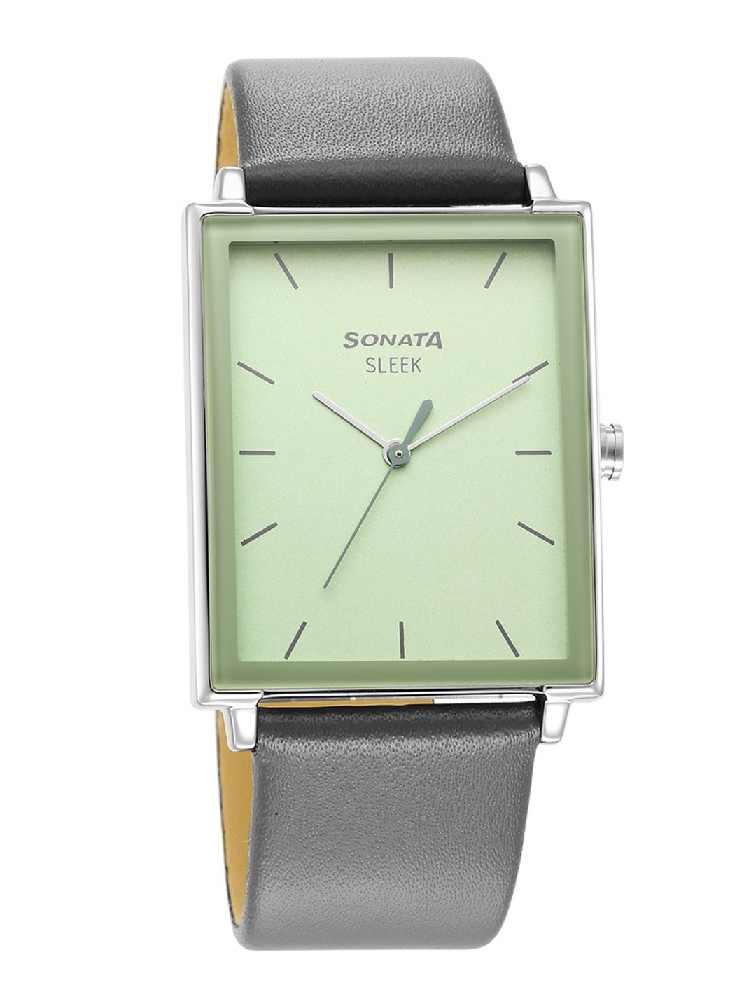 

Sonata Men Brass Dial & Leather Straps Analogue Watch 7148SL01, Green