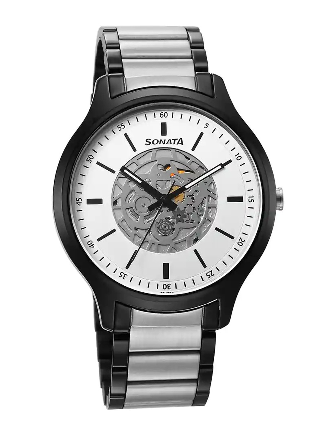 

Sonata Unveil 2.0 Men Skeleton Dial Bracelet Style Straps Analogue Watch 7140KM01, White