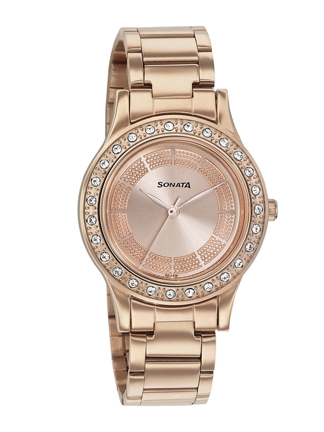 

Sonata Sonata Blush it up Women Embellished Dial Bracelet Style Straps Analogue Watch, Rose gold