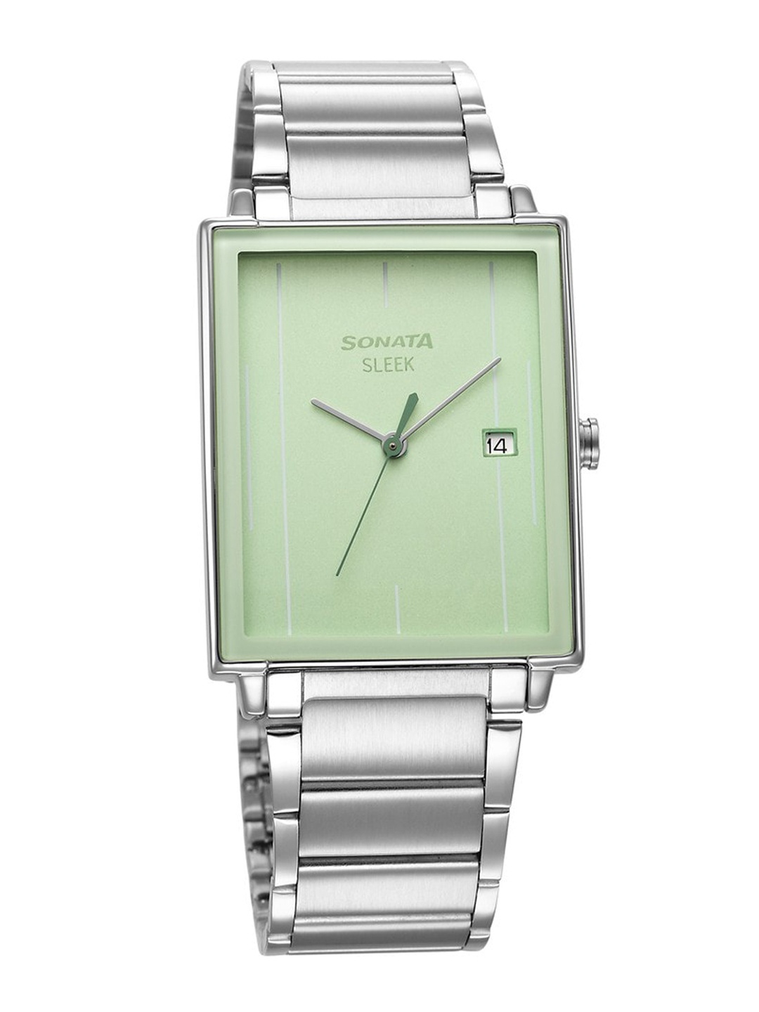 

Sonata Sleek 5.0 Men Rectangle Dial Bracelet Style Straps Analogue Watch 7148SM01, Green