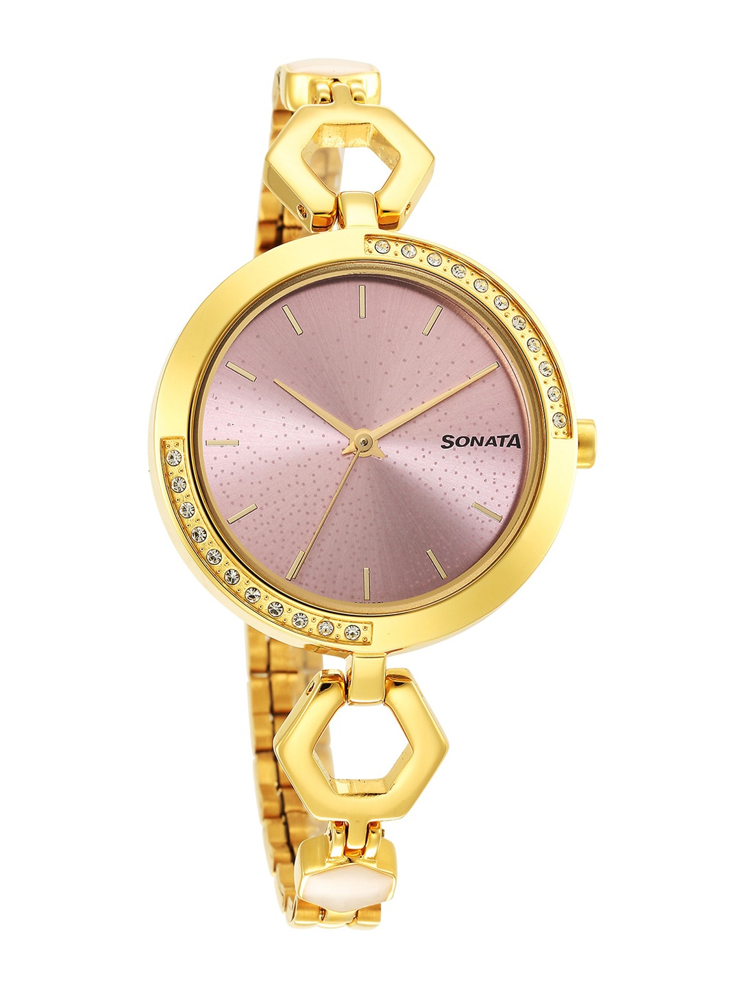 

Sonata Utsav Ladies 2022 Women Embellished Dial Bracelet Style Analogue Watch NR8184YM01, Pink