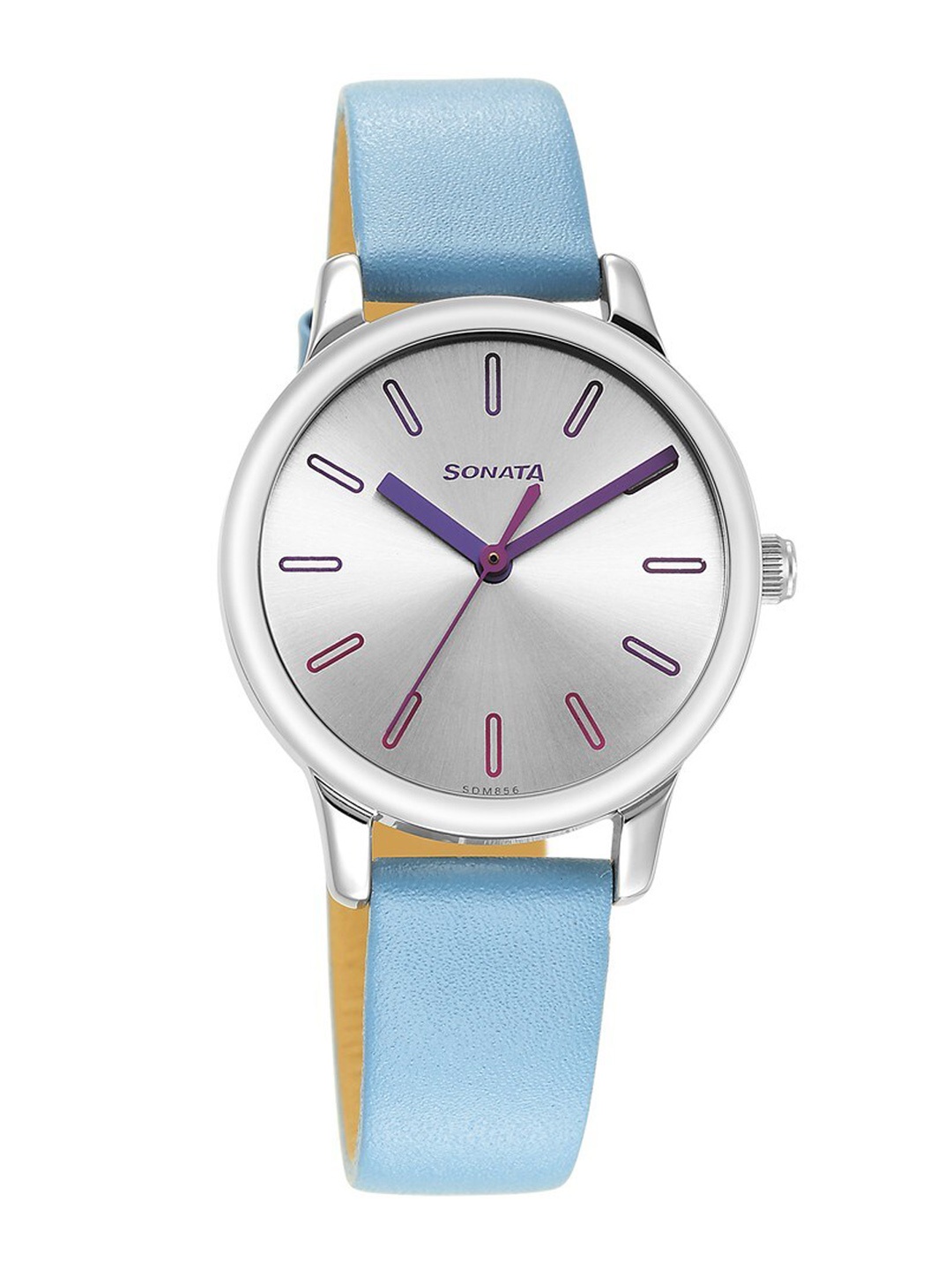 

Sonata Women Splash 3.0 Leather Straps Analogue Watch 8178SL01, Silver
