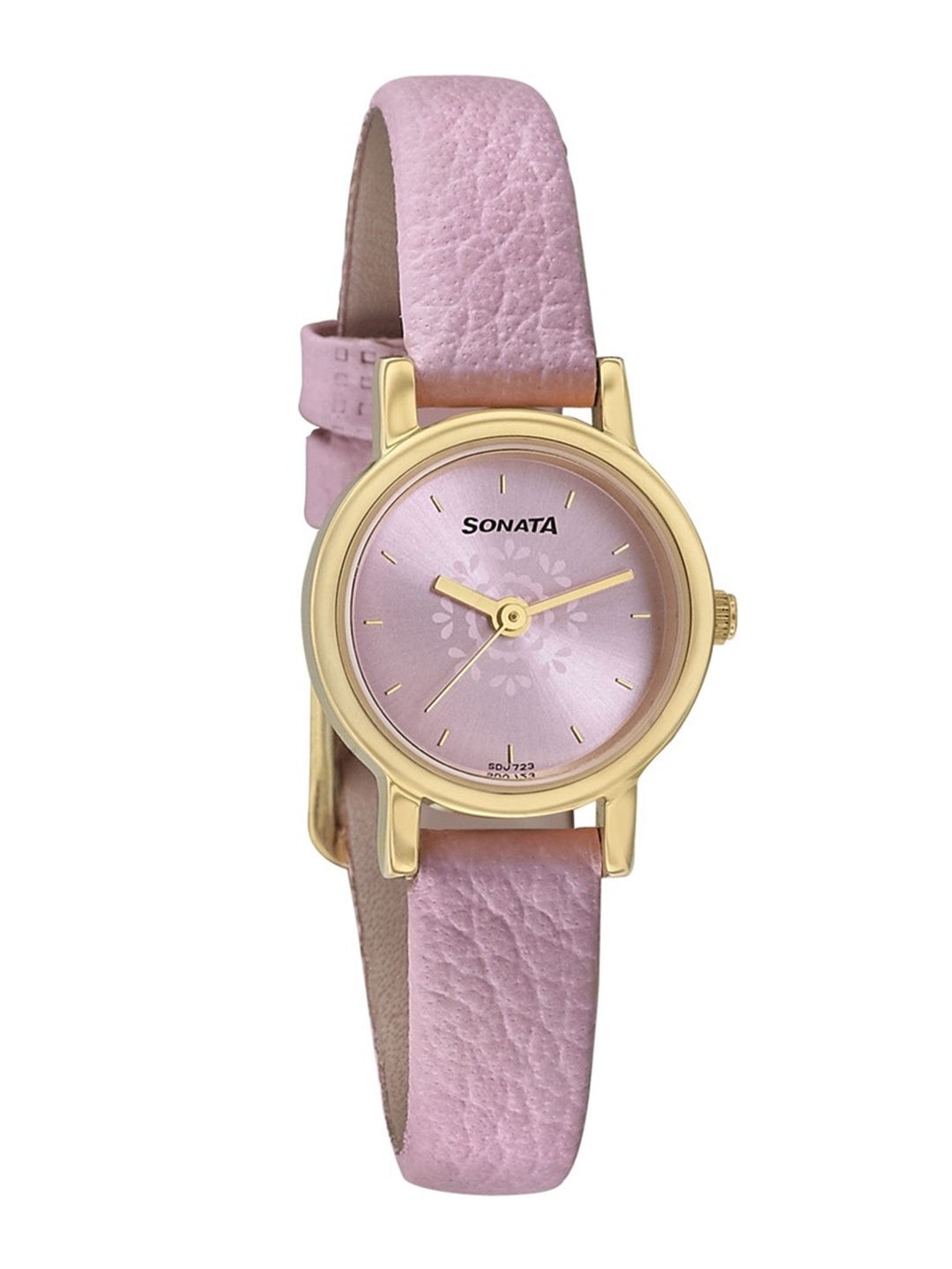 

Sonata Women Brass Printed Dial & Leather Straps Analogue Watch NR8976YL04W, Purple