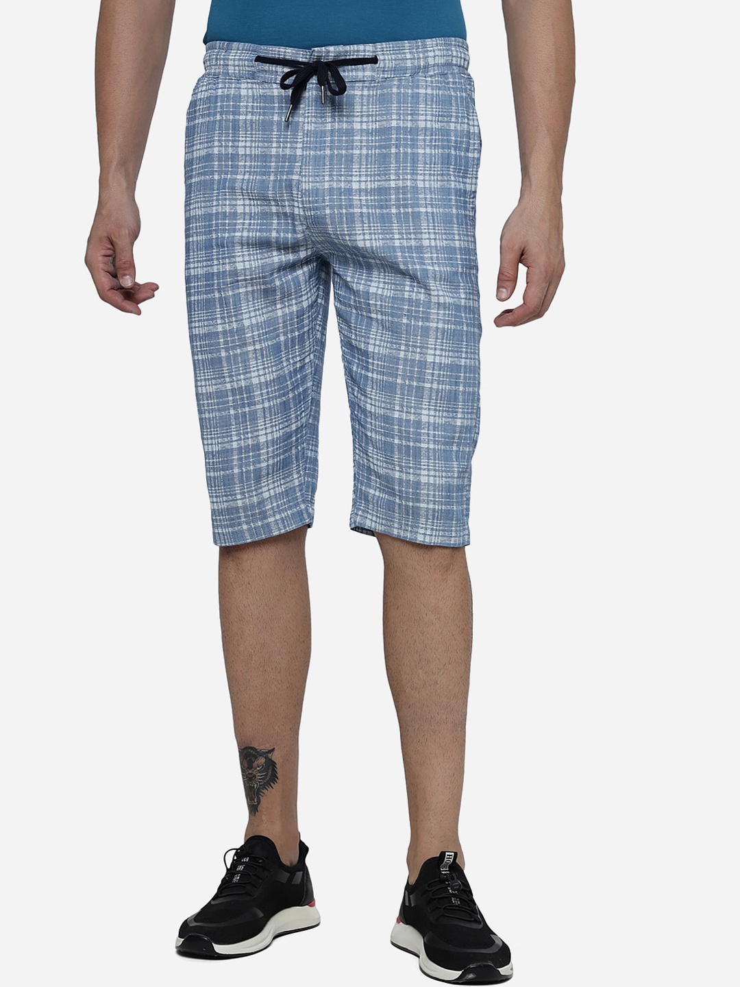 

JADE BLUE Men Checked Slim Fit Cotton Shorts