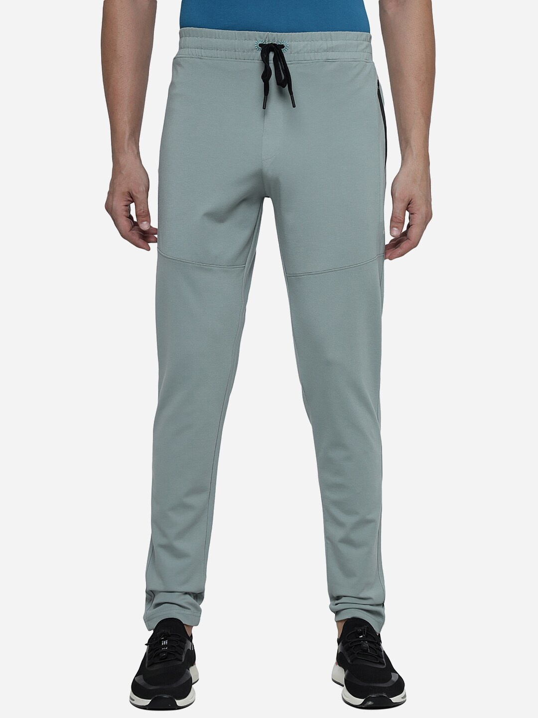 

JADE BLUE Men Mid Rise Cotton Sports Track Pants, Green