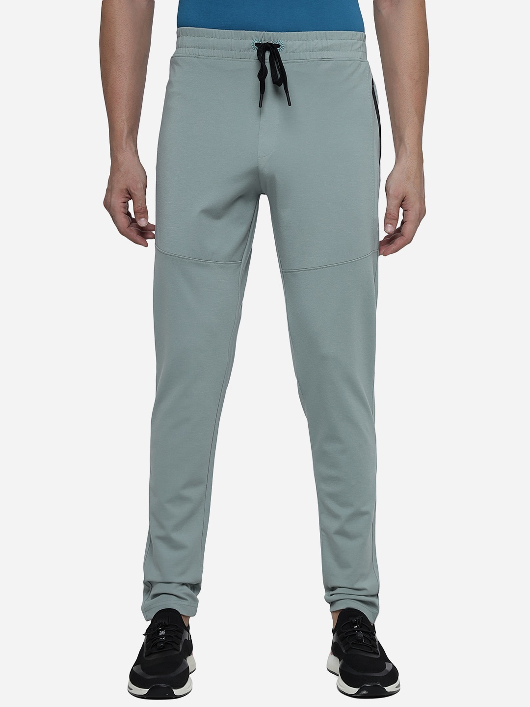 

JADE BLUE Men Mid Rise Cotton Sports Track Pants, Green