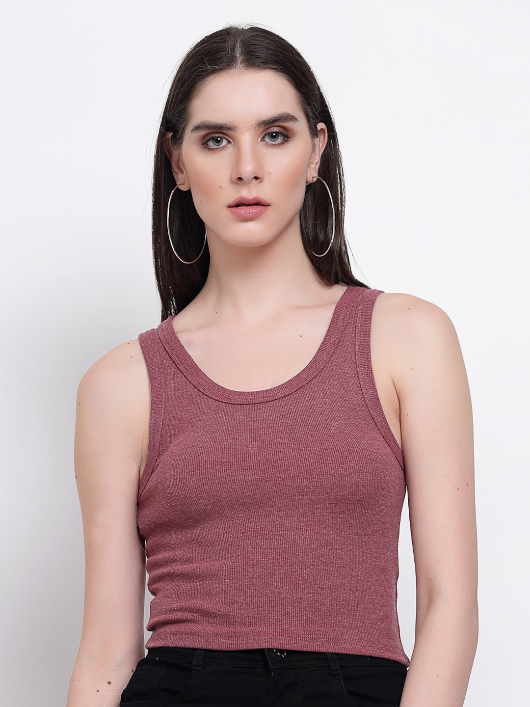 

YOONOY Sleeveless Cotton Tank Top, Maroon
