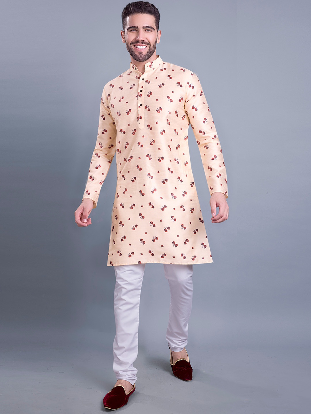 

SHIWAM ETHNIX Floral Printed Kurta, Cream