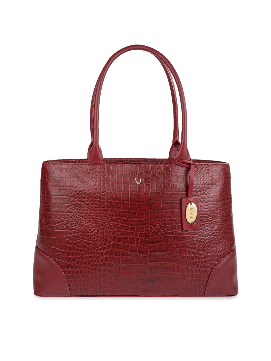 

Hidesign Animal Textured Leather Structured Shoulder Bag, Red