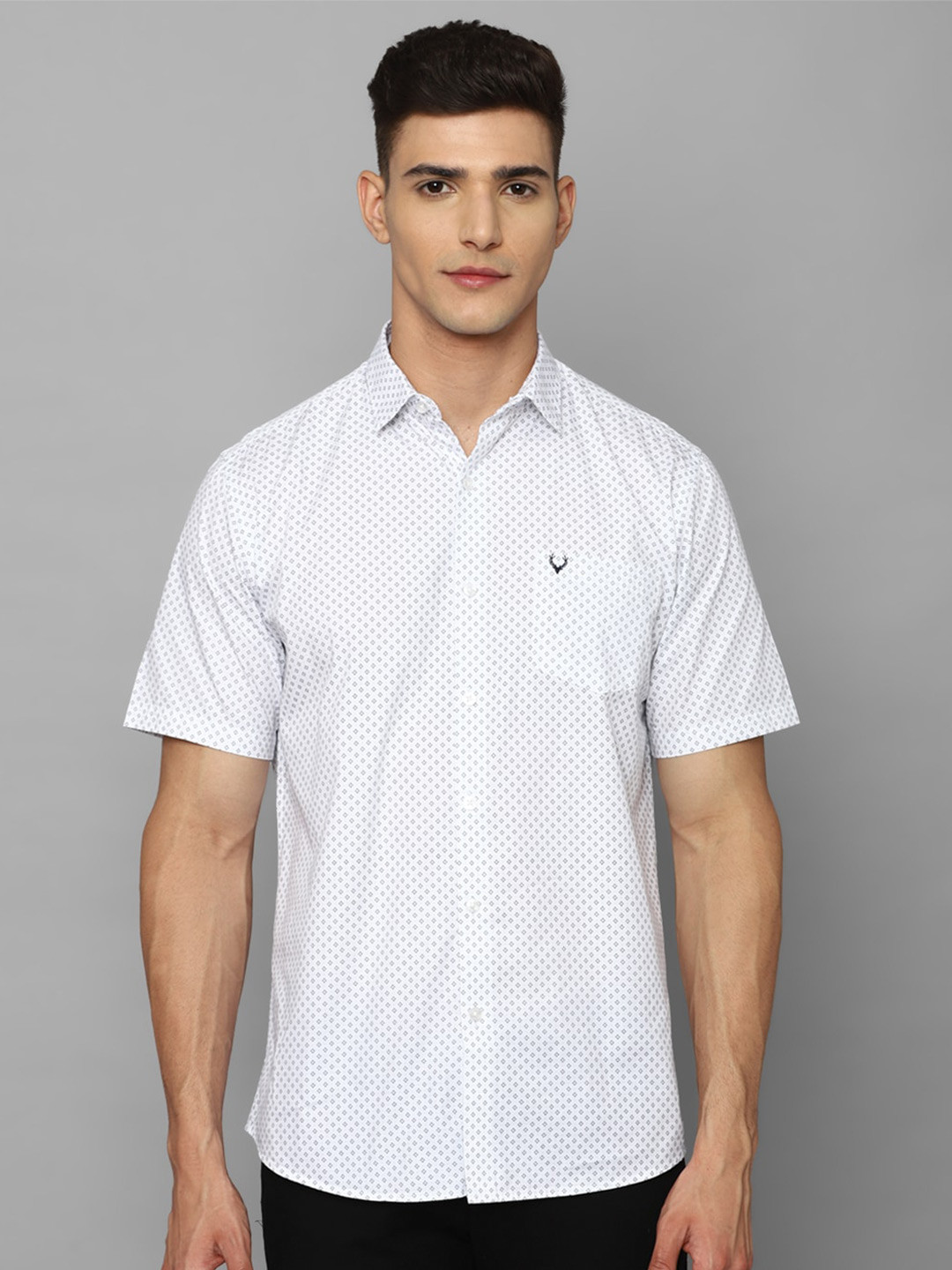 

Allen Solly Micro Ditsy Printed Slim Fit Pure Cotton Shirt, White