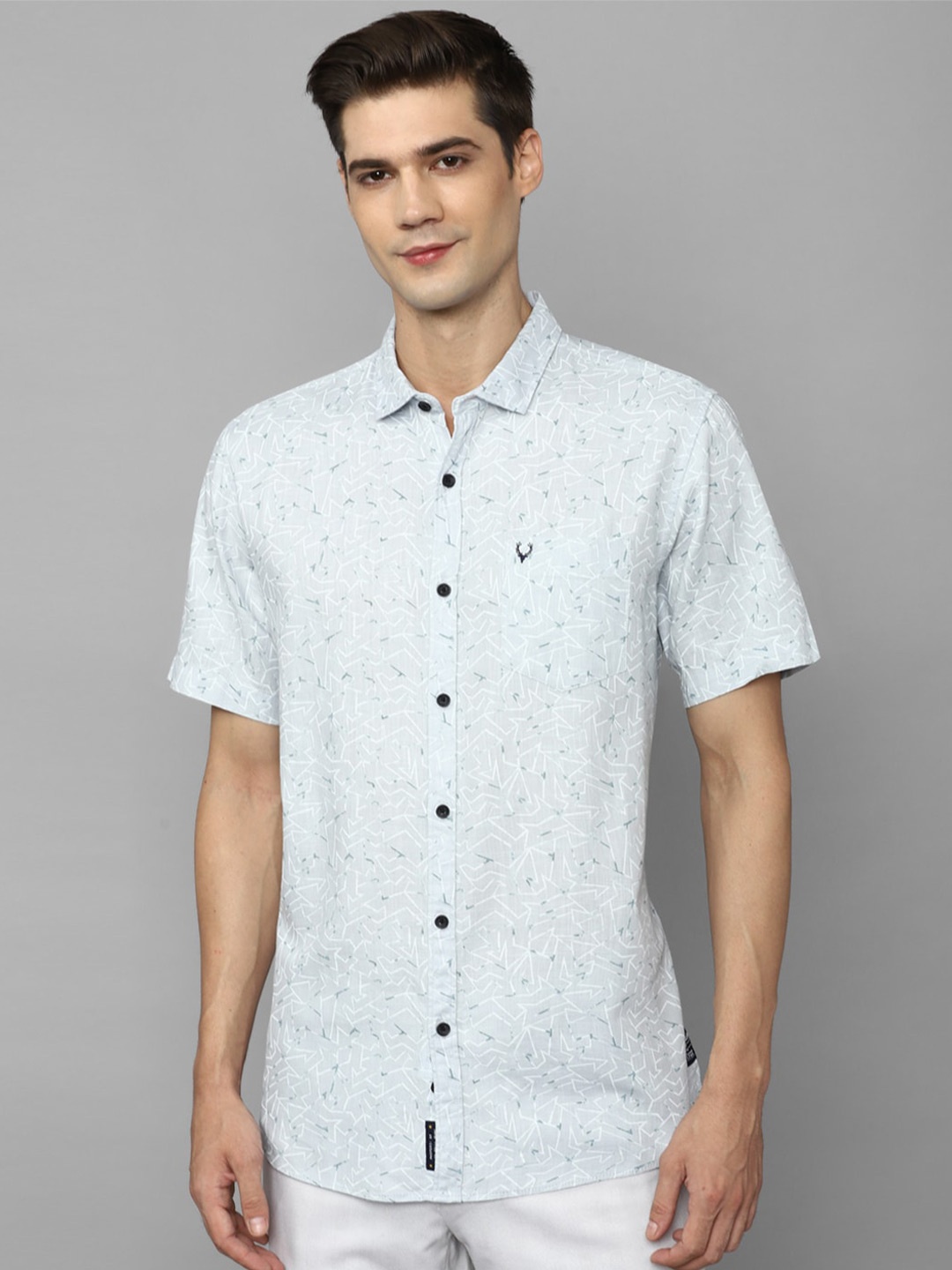 

Allen Solly Sport Slim Fit Floral Printed Pure Cotton Casual Shirt, Blue