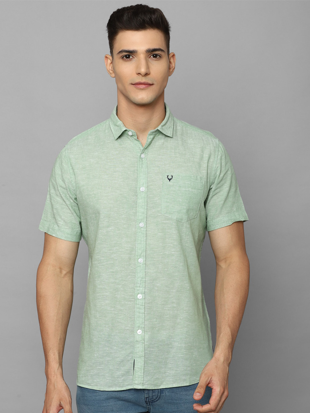 

Allen Solly Sport Slim Fit Pure Linen Casual Shirt, Green