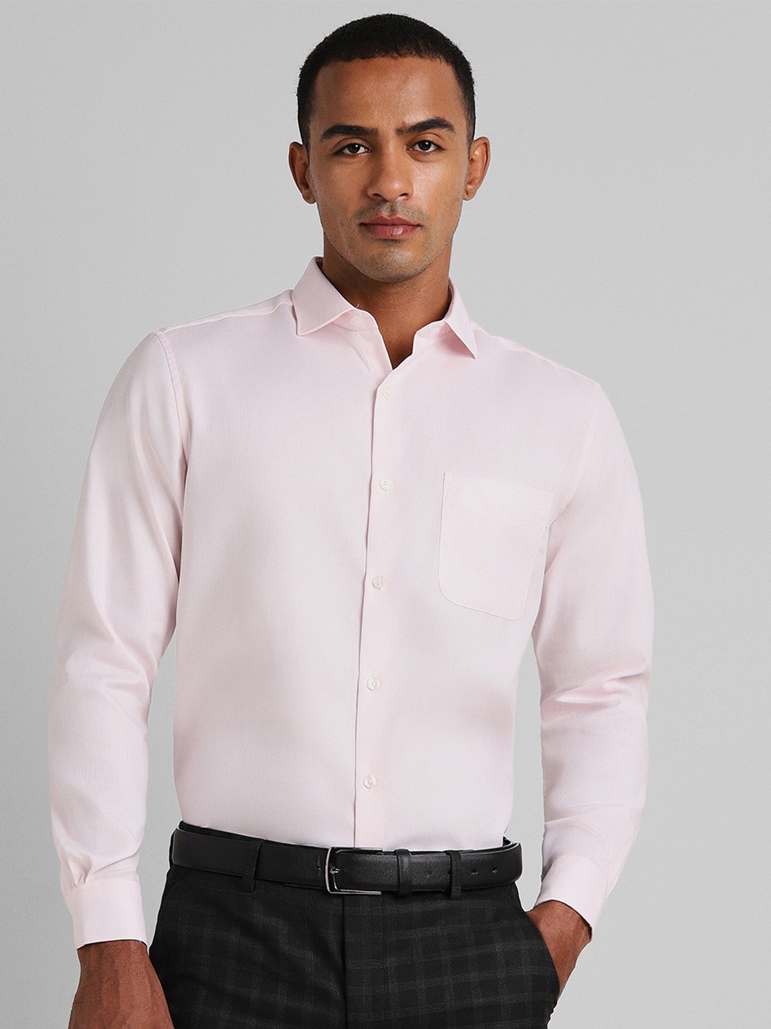

Peter England Elite Spread Collar Pure Cotton Formal Shirt, Pink