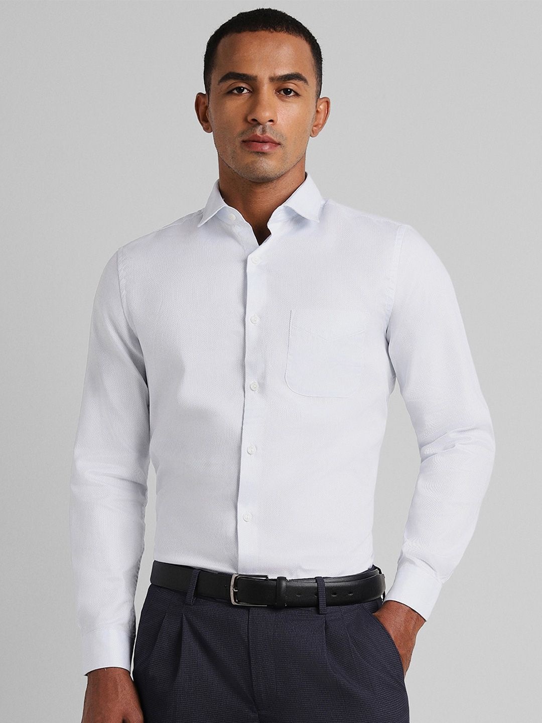 

Peter England Elite Spread Collar Pure Cotton Formal Shirt, White