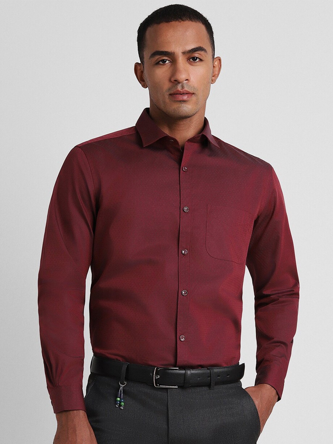 

Peter England Elite Spread Collar Pure Cotton Formal Shirt, Maroon