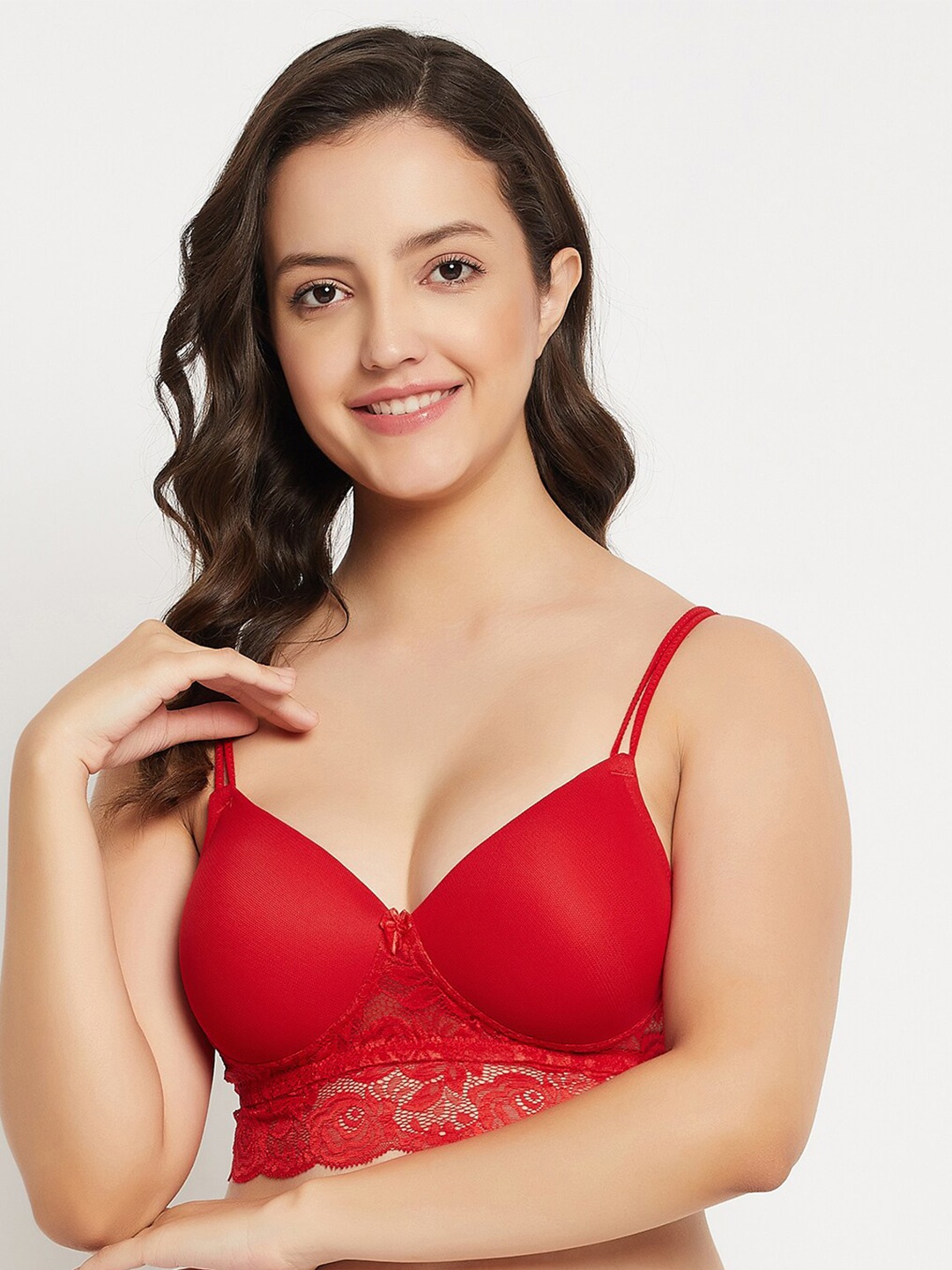 

Clovia Red All Day Comfort Lightly Padded Seamless Bra