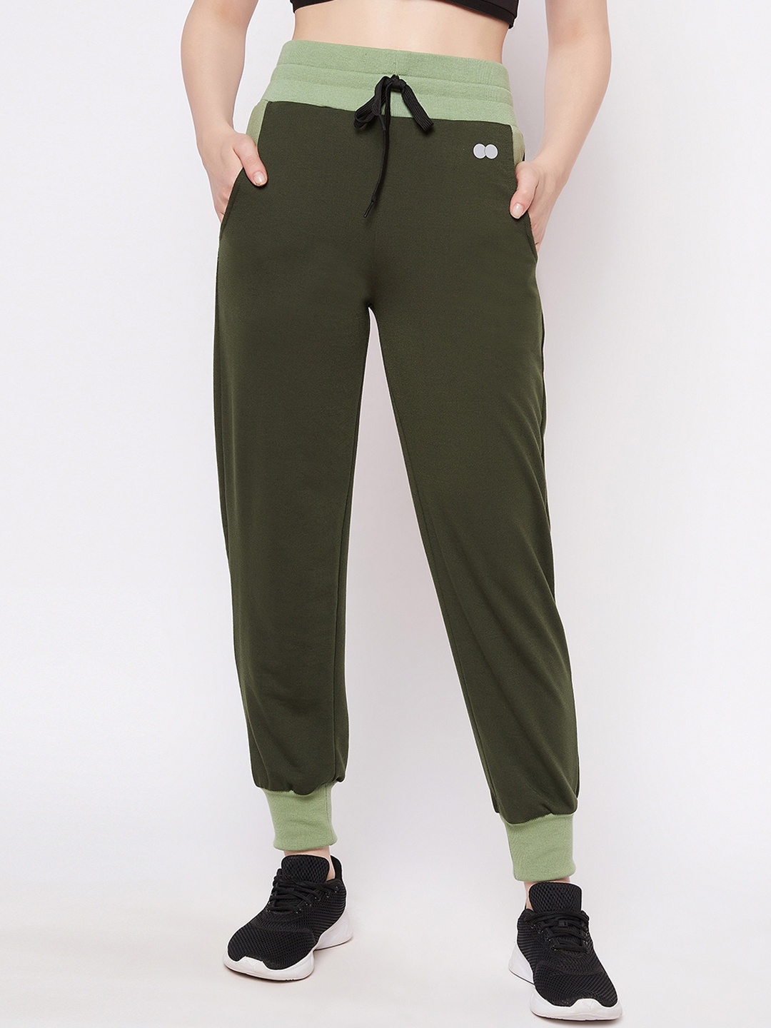 

Clovia Green Women Mid Rise Rapid-Dry Sports Joggers