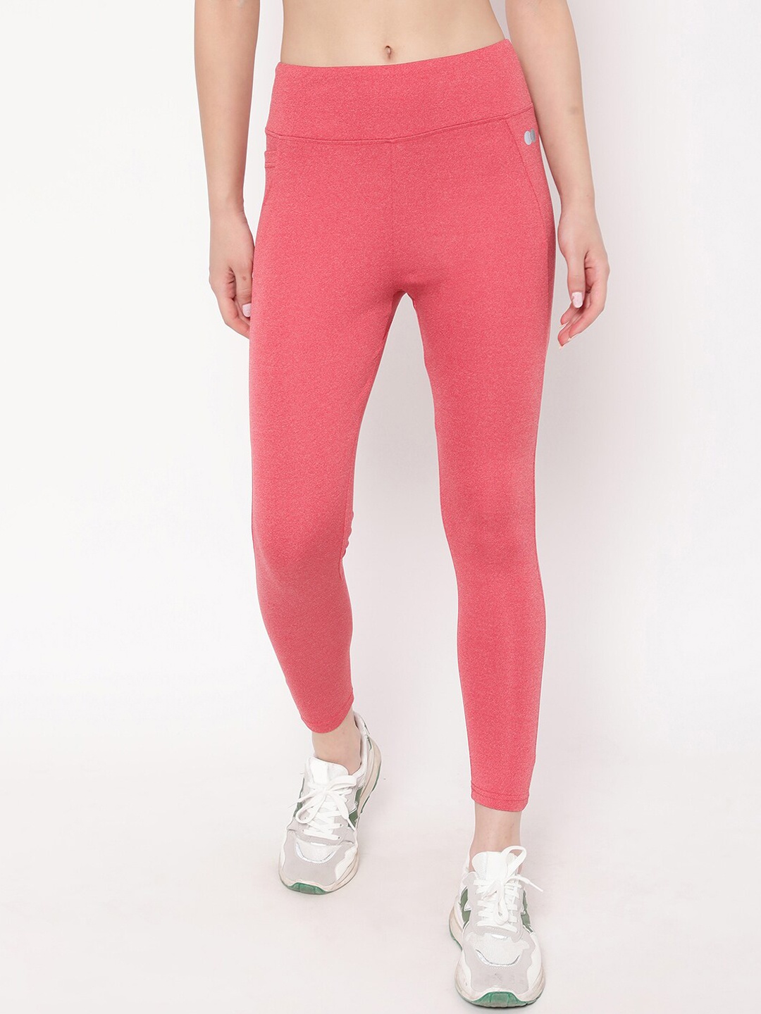 

Clovia Women Coral Rapid-Dry High-Rise Ankle-Length Training or Gym Tights