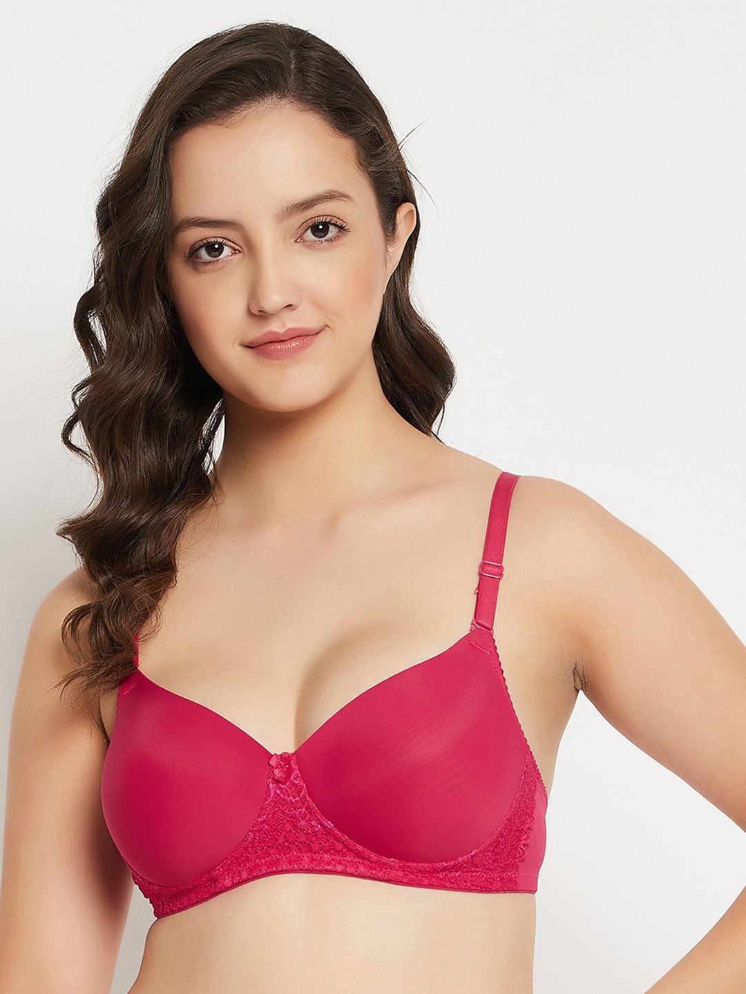 

Clovia Pink All Day Comfort Full Coverage Lightly Padded T-Shirt Bra