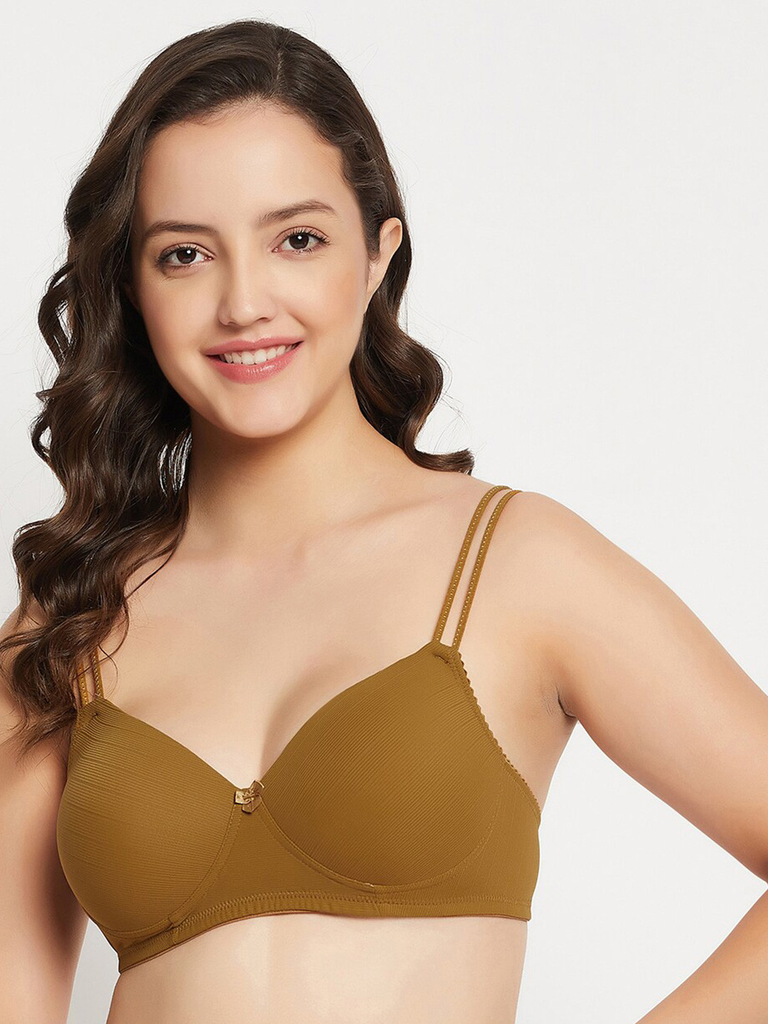 

Clovia Full Coverage Lightly Padded Non-Wired All Day Comfort T-Shirt Bra, Brown