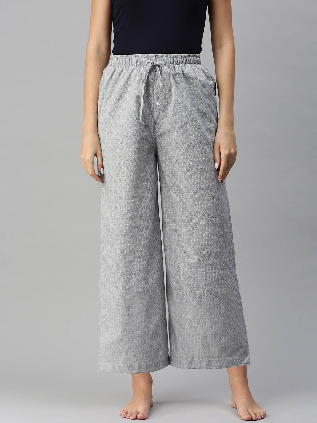 

Bareblow Women Cotton Flared Lounge Pants, Grey