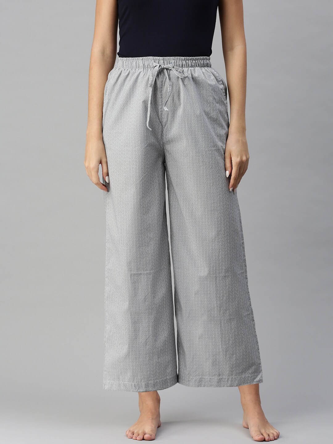 

Bareblow Women Cotton Flared Lounge Pants, Grey