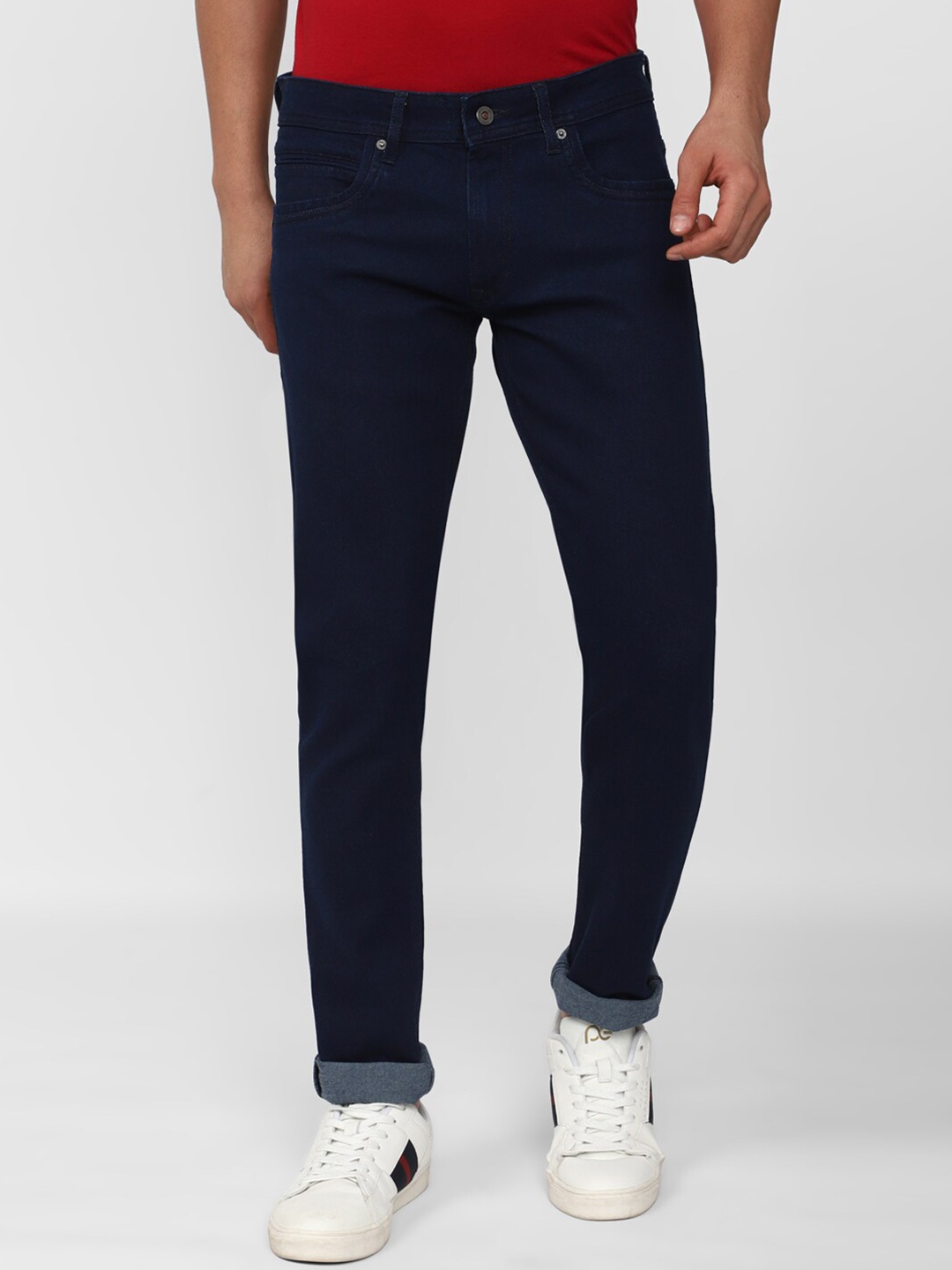 

Peter England Casuals Men Skinny Fit Clean Look Stretchable Jeans, Navy blue