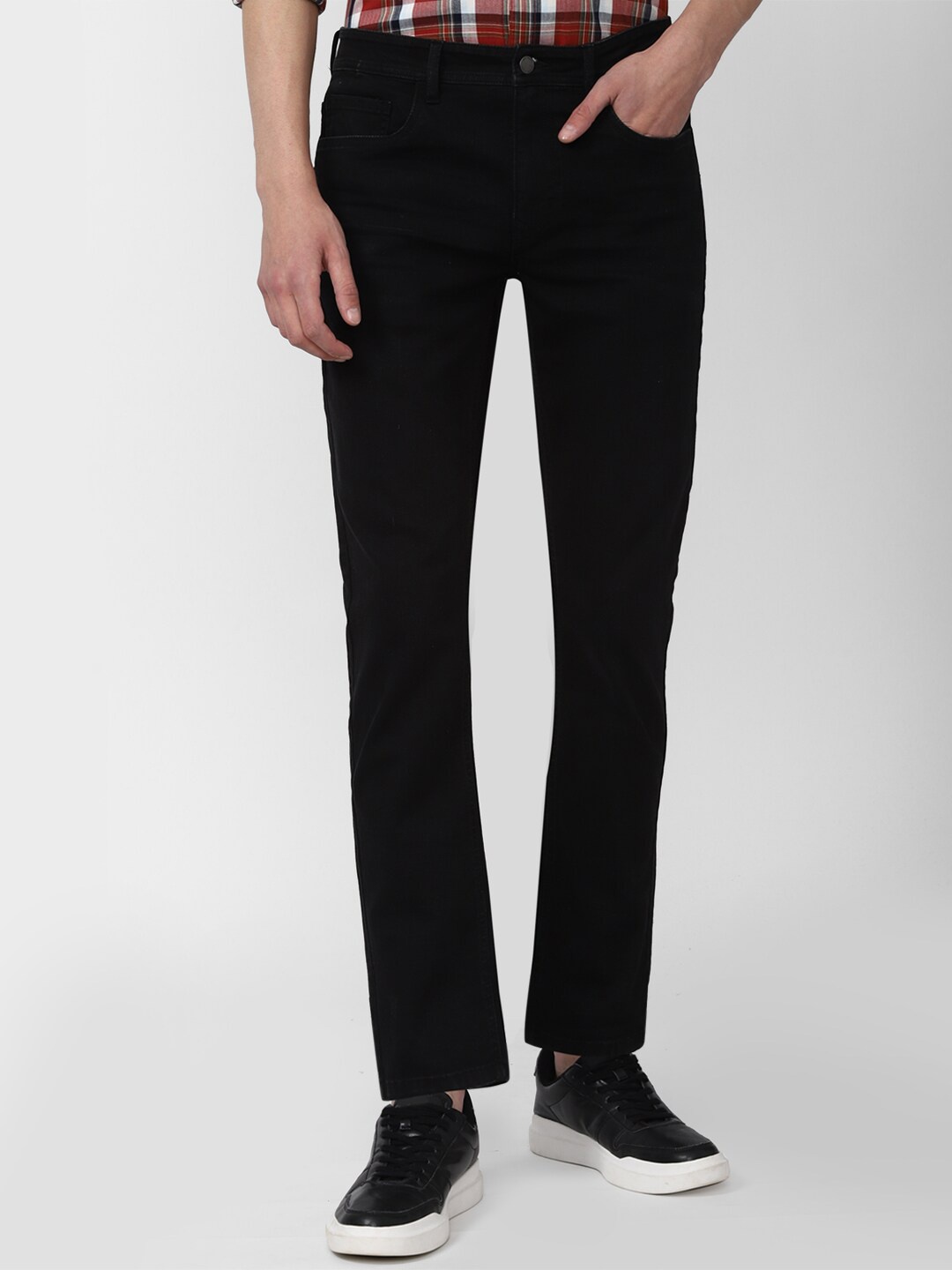 

Peter England Casuals Men Tapered Fit Mid-Rise Clean Look Jeans, Black