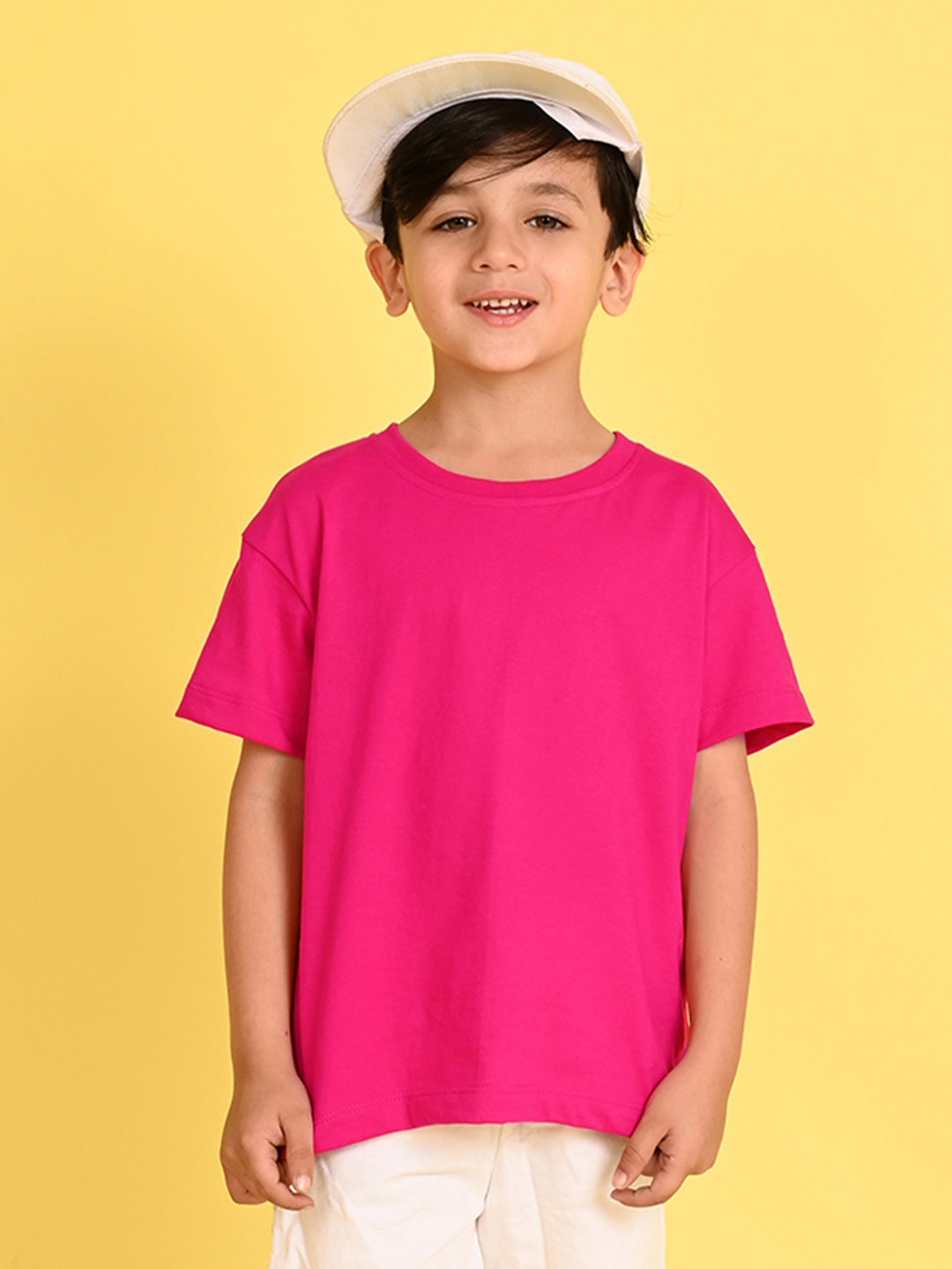

NUSYL Boys Round Neck Oversized T-shirt, Pink
