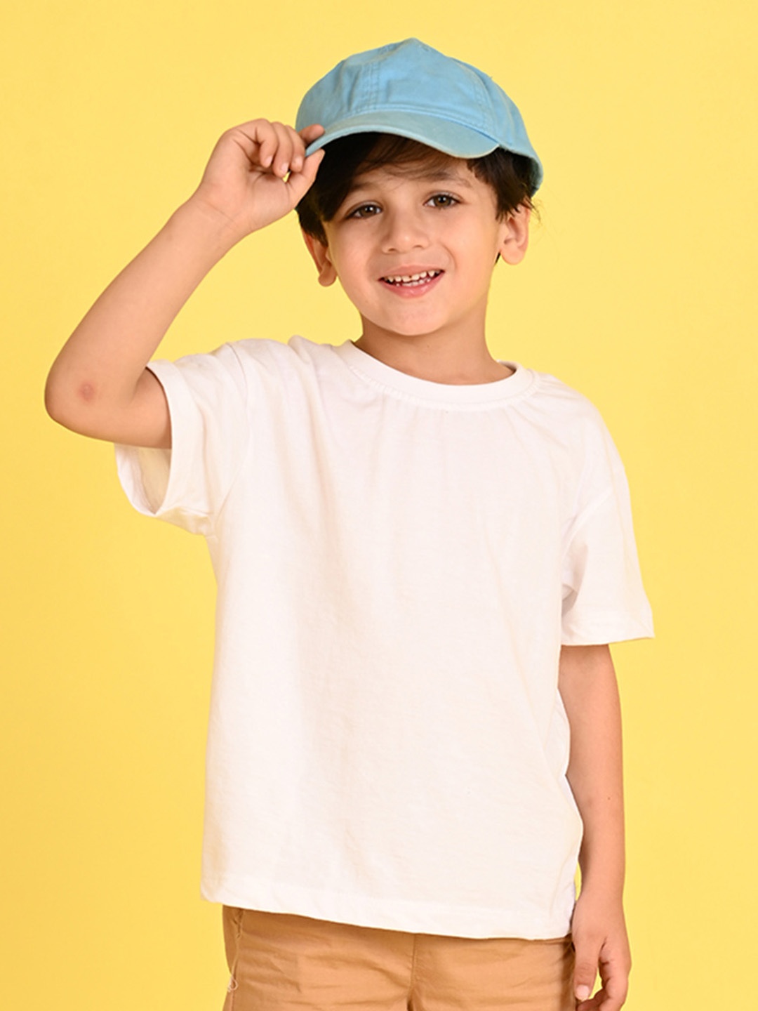 

NUSYL Boys Round Neck Oversized T-shirt, White