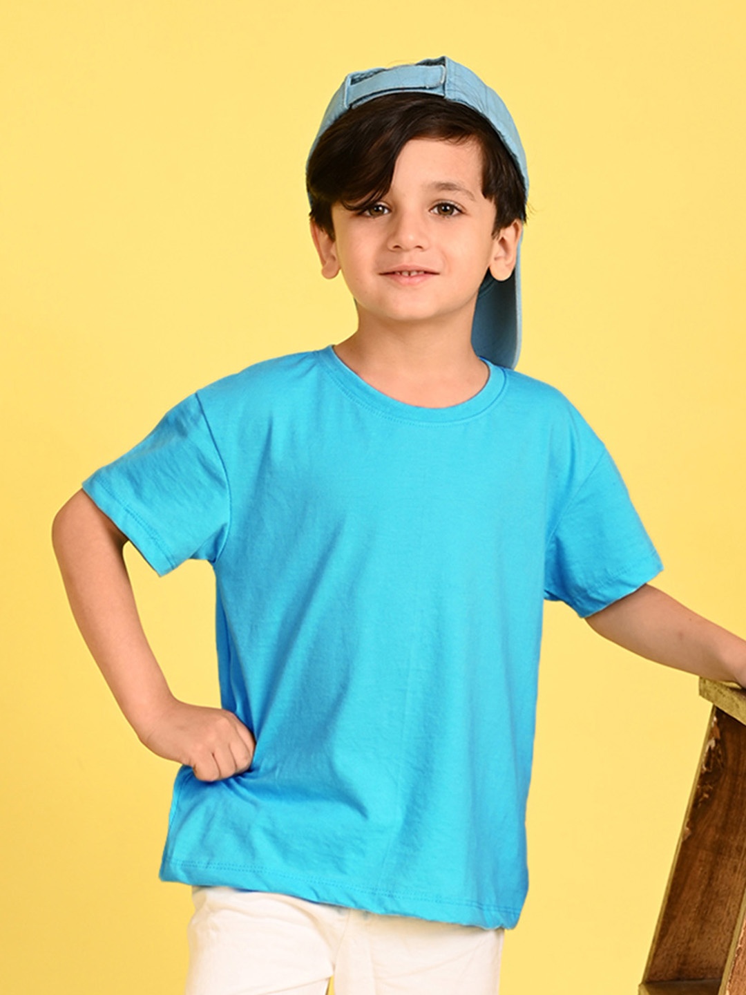 

NUSYL Boys Round Neck Oversized T-shirt, Blue