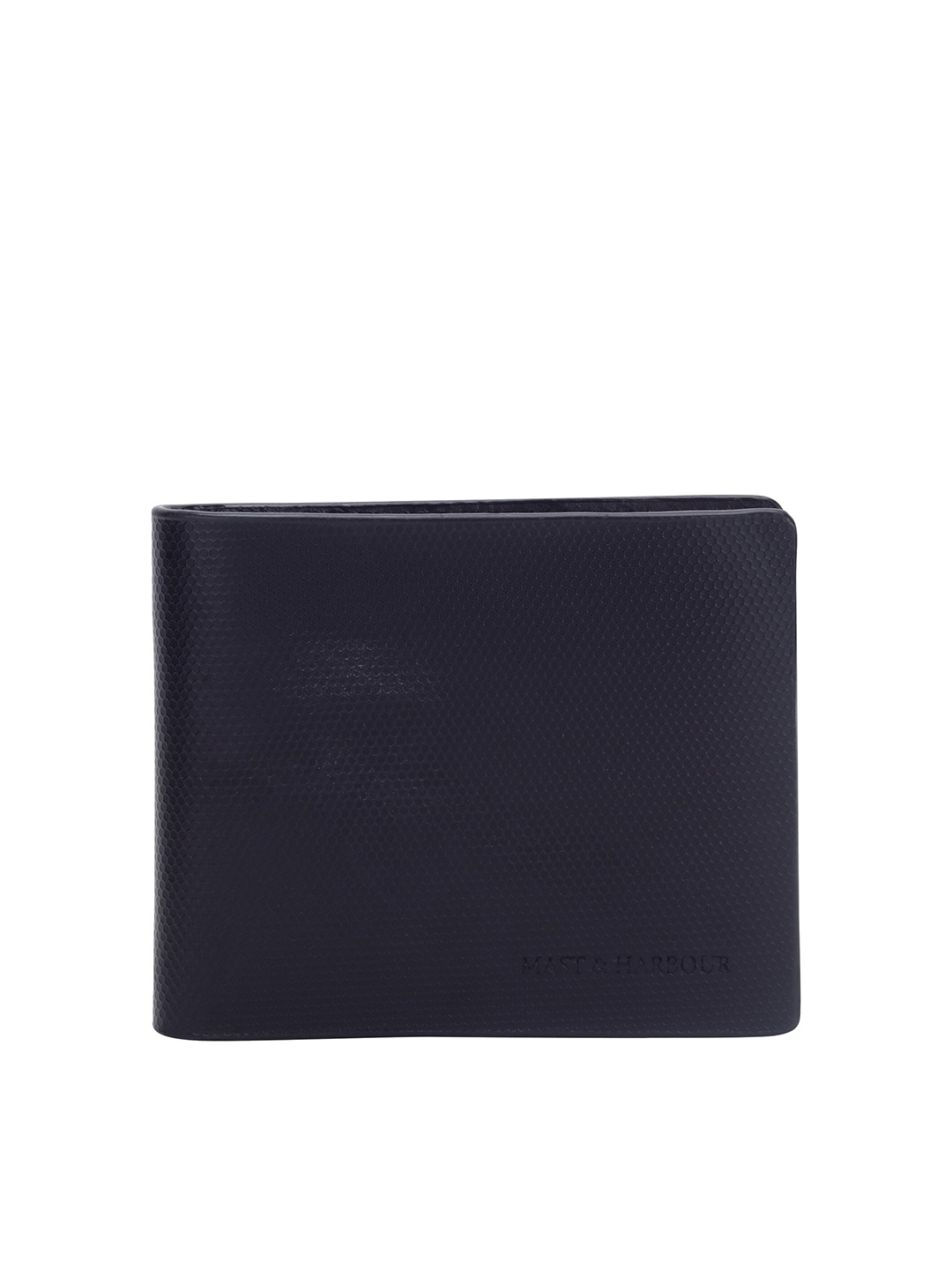 Mast & Harbour Men Black Leather Two Fold Wallet - buy at the price of ...