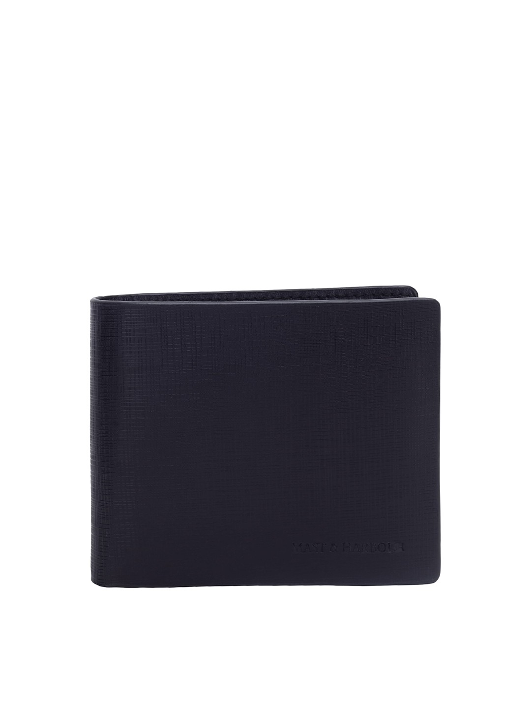 

Mast & Harbour Men Black Leather Two Fold Wallet