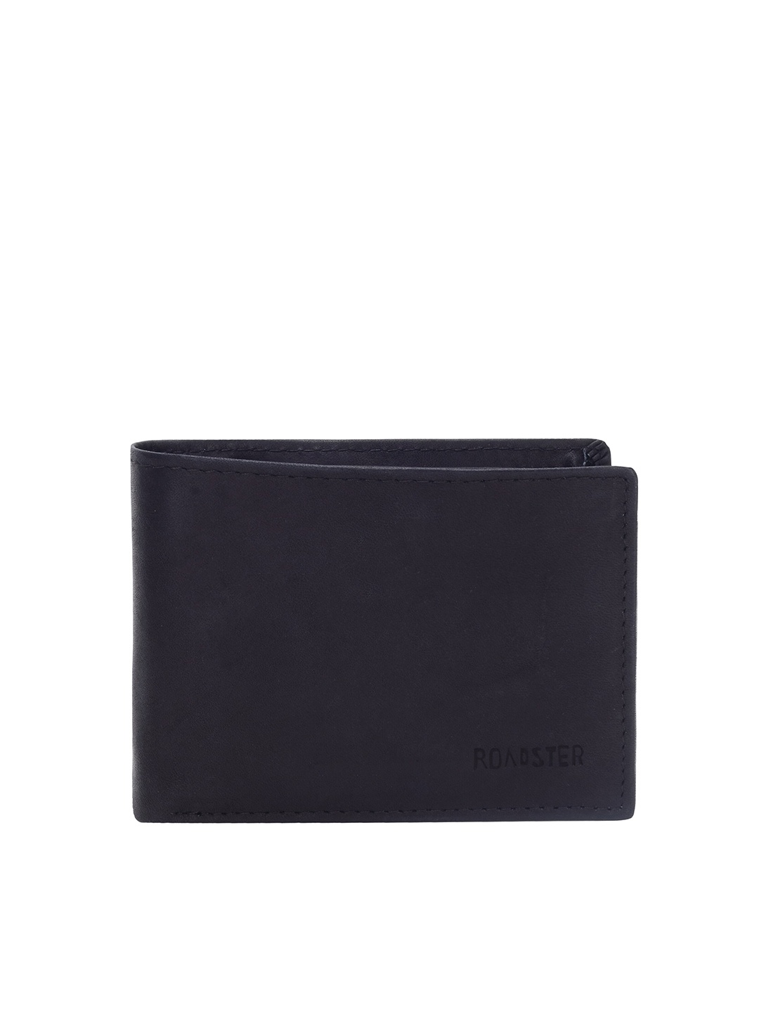 

The Roadster Lifestyle Co. Men Black Leather Two Fold Wallet