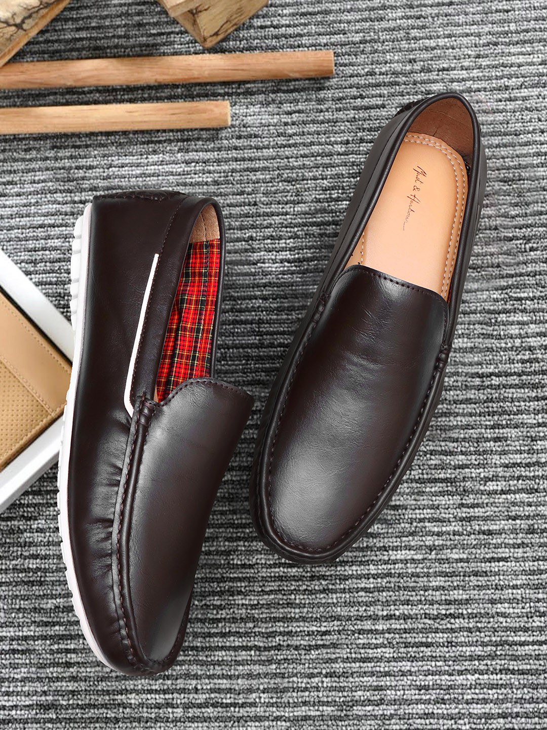 

Mast & Harbour Men Brown Lightweight Slip on Loafers